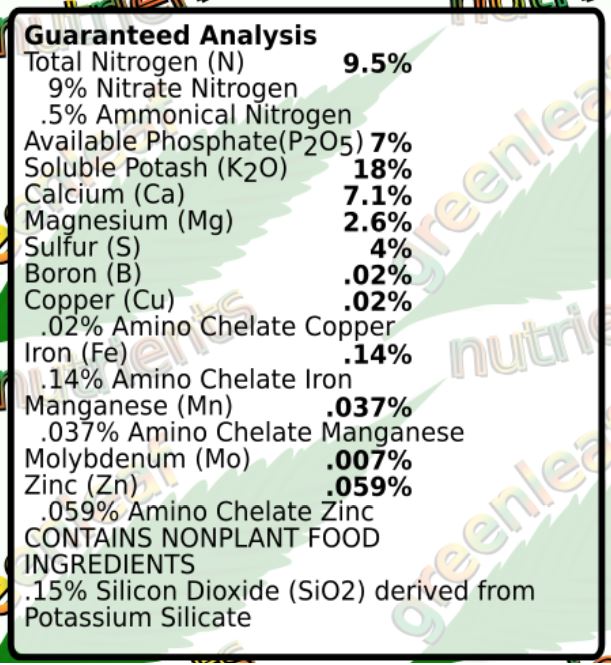 Jacks Nutrients Feed Chart